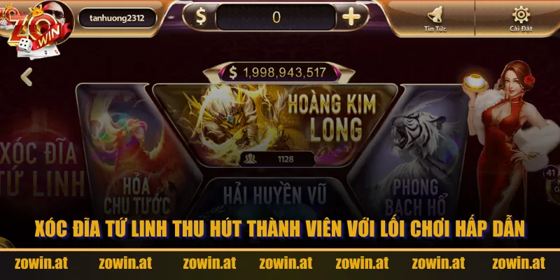 Xóc đĩa tứ linh thu hút thành viên với lối chơi hấp dẫn